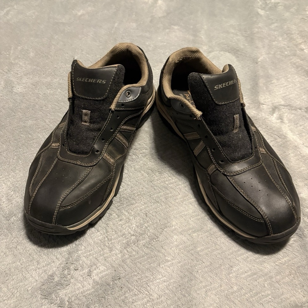 Skechers Extra Wide Fit Shoes Mens Size 11.5 Black Walking Sneakers SN 65418EWW